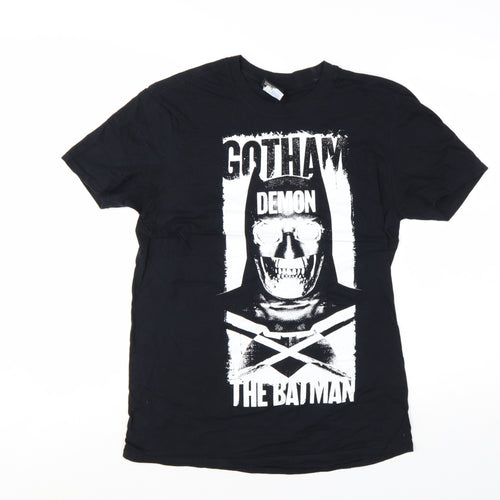 Gildan Men's Black Batman DC Graphic Print Softstyle Cotton T-Shirt M