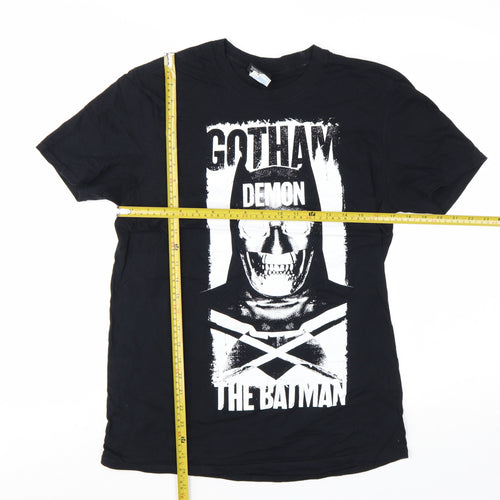 Gildan Men's Black Batman DC Graphic Print Softstyle Cotton T-Shirt M