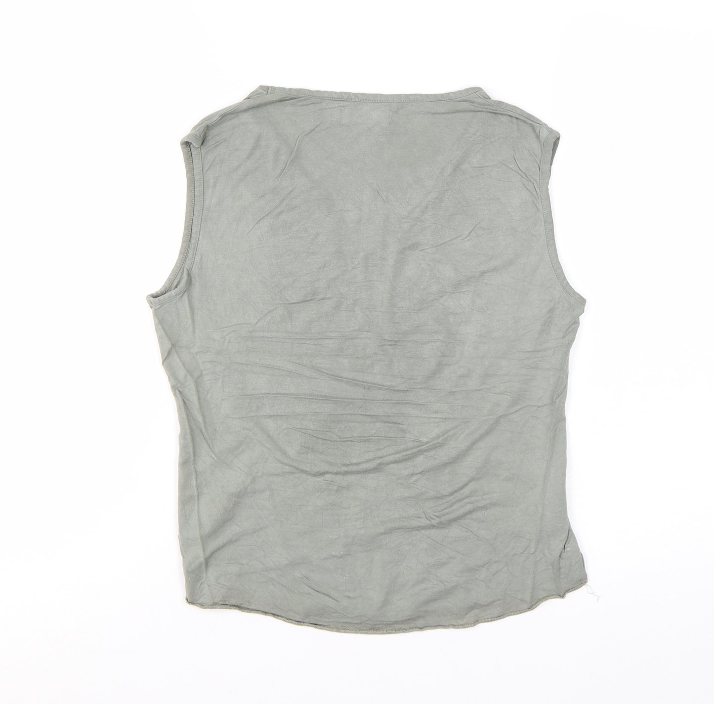 Falmer Womens Grey Floral Viscose Stretch Sleeveless Tank Top Size 10