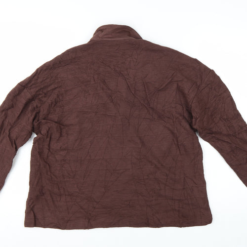 Marks and Spencer Women's Brown Cotton Collared Blouse Size 16