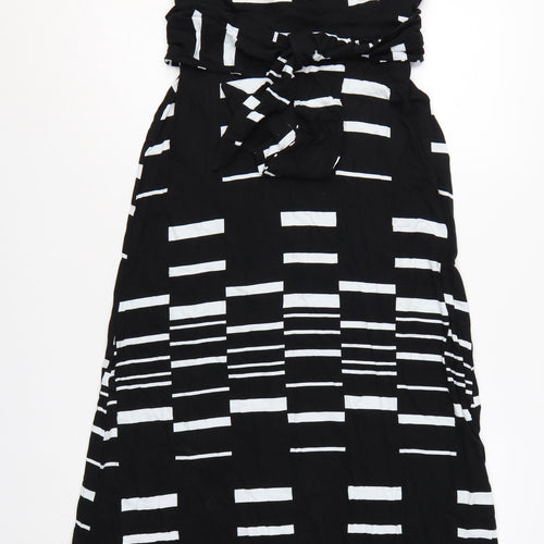 Phase Eight Women's Black White Midi Wrap Dress Size 12