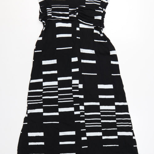 Phase Eight Women's Black White Midi Wrap Dress Size 12