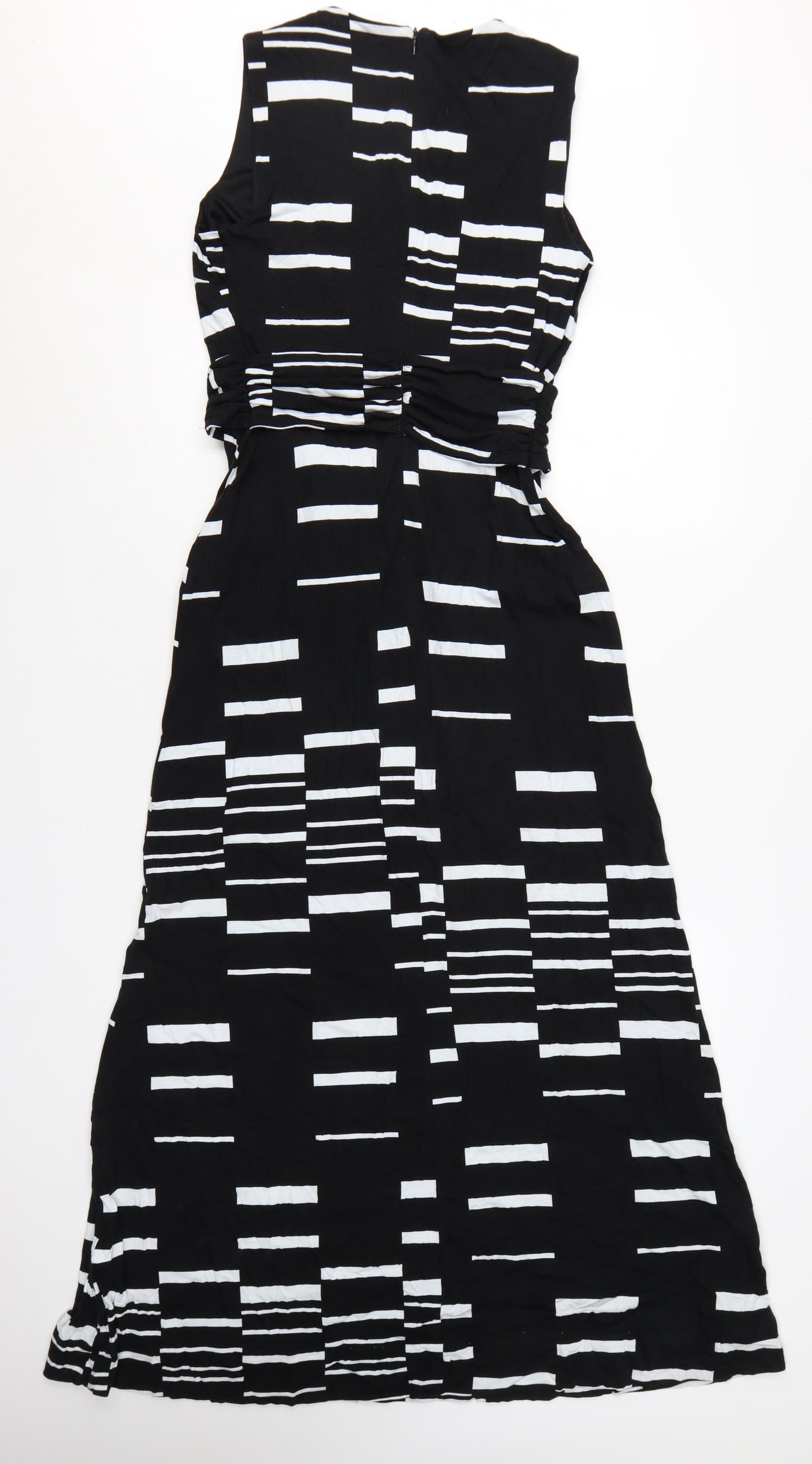 Phase Eight Women's Black White Midi Wrap Dress Size 12