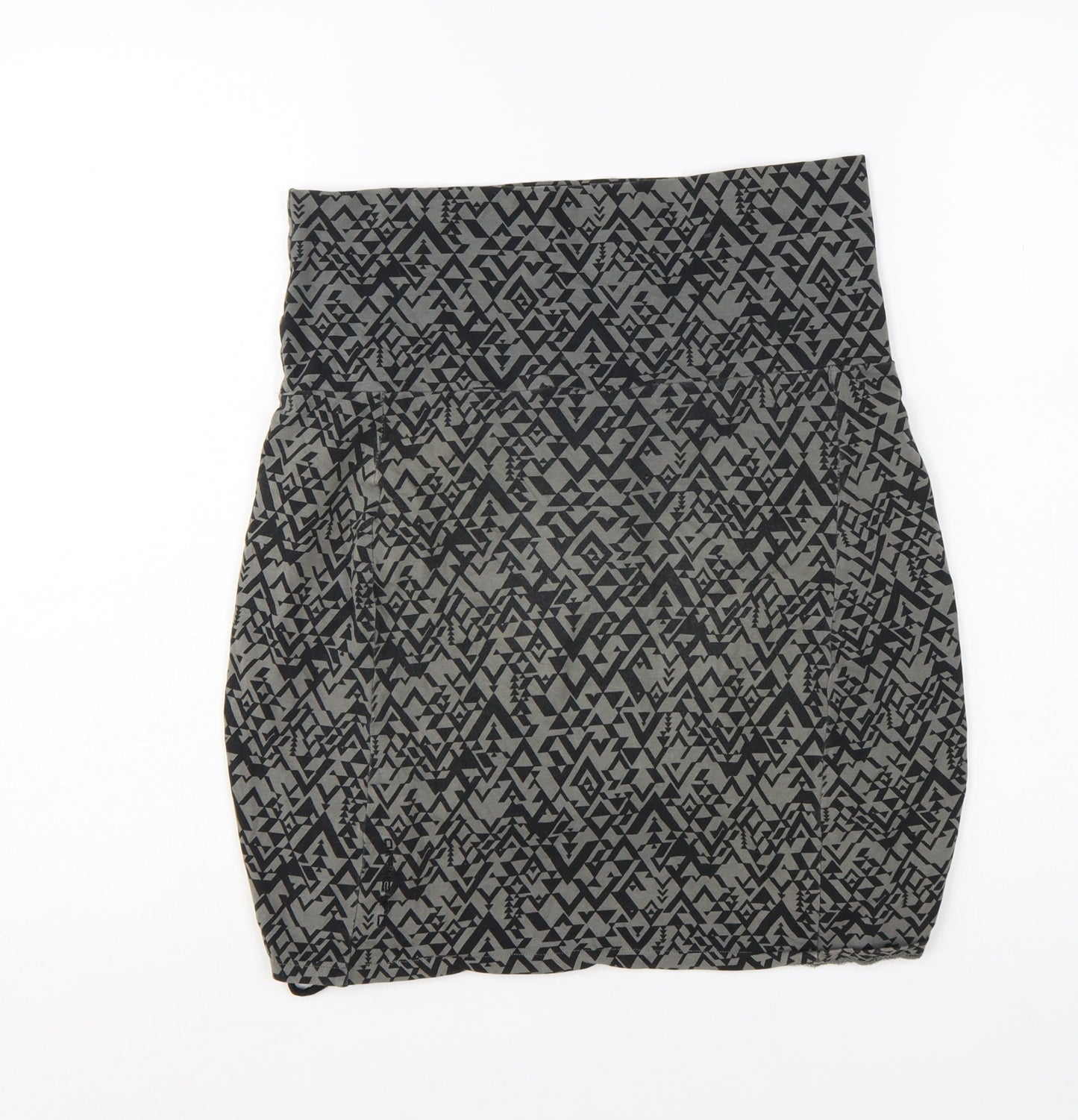 Alpine Pro Women's Grey Geometric Bubble Hem Short Skirt Size S