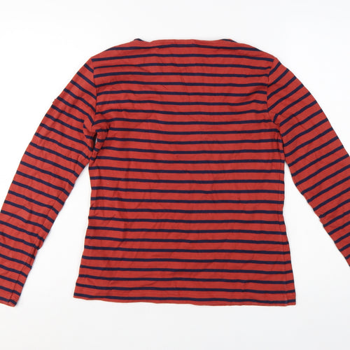 Armor Lux Women Red Striped Long Sleeve Cotton Nautical Top S