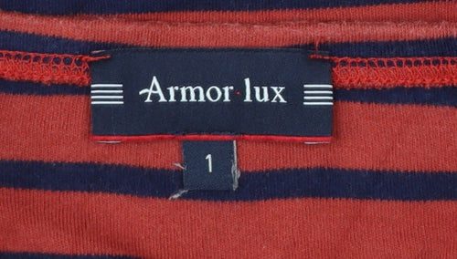 Armor Lux Women Red Striped Long Sleeve Cotton Nautical Top S