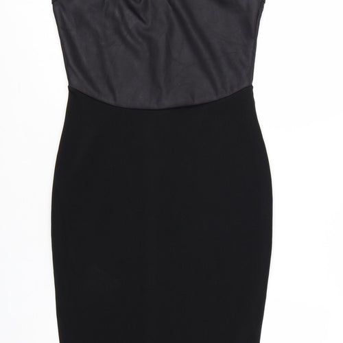 River Island Women's Black Halter Bodycon Dress Size 14