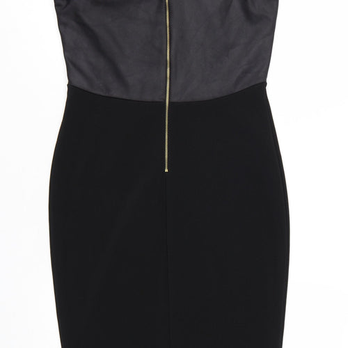 River Island Women's Black Halter Bodycon Dress Size 14