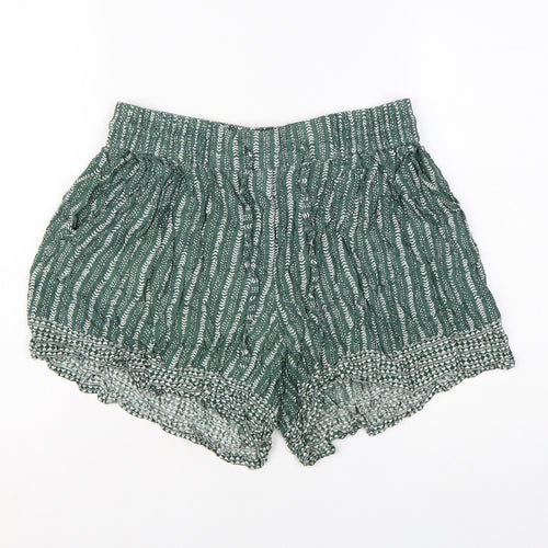 Fat Face Women Green Culotte Shorts Size 12 Bohemian Relaxed Fit