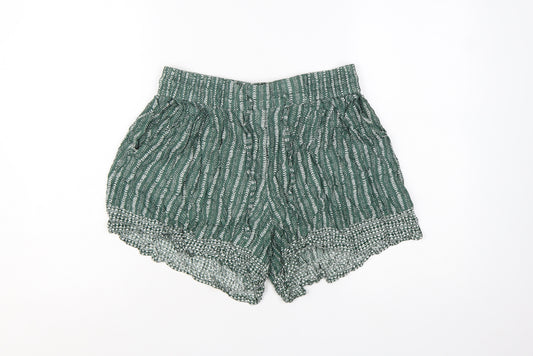 Fat Face Women Green Culotte Shorts Size 12 Bohemian Relaxed Fit