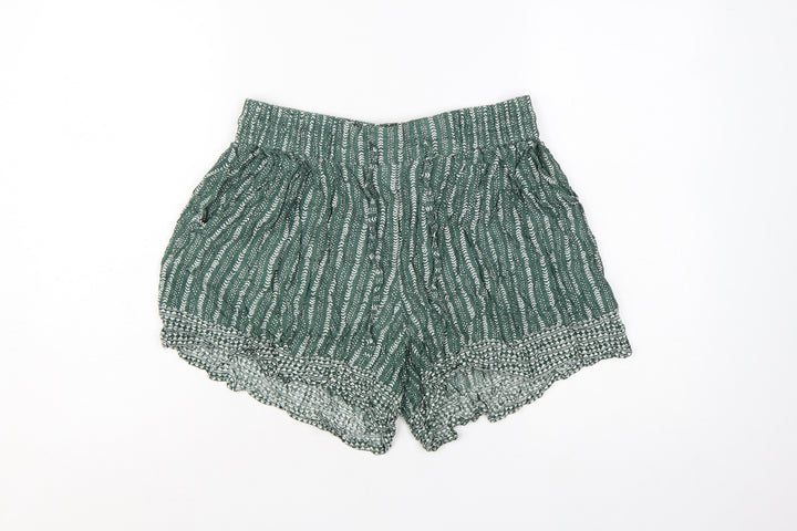 Fat Face Women Green Culotte Shorts Size 12 Bohemian Relaxed Fit