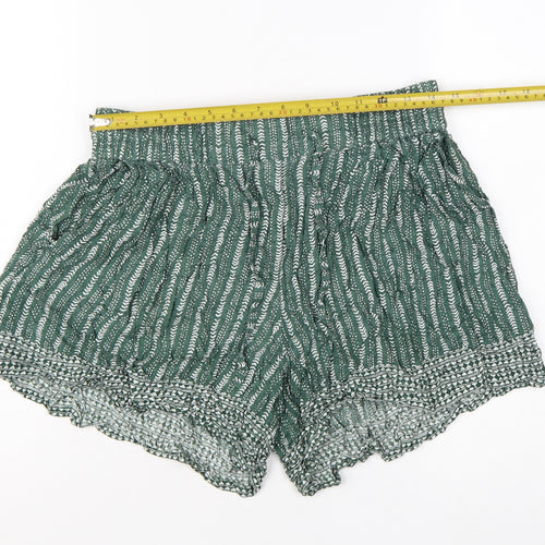 Fat Face Women Green Culotte Shorts Size 12 Bohemian Relaxed Fit