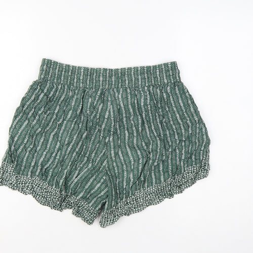Fat Face Women Green Culotte Shorts Size 12 Bohemian Relaxed Fit