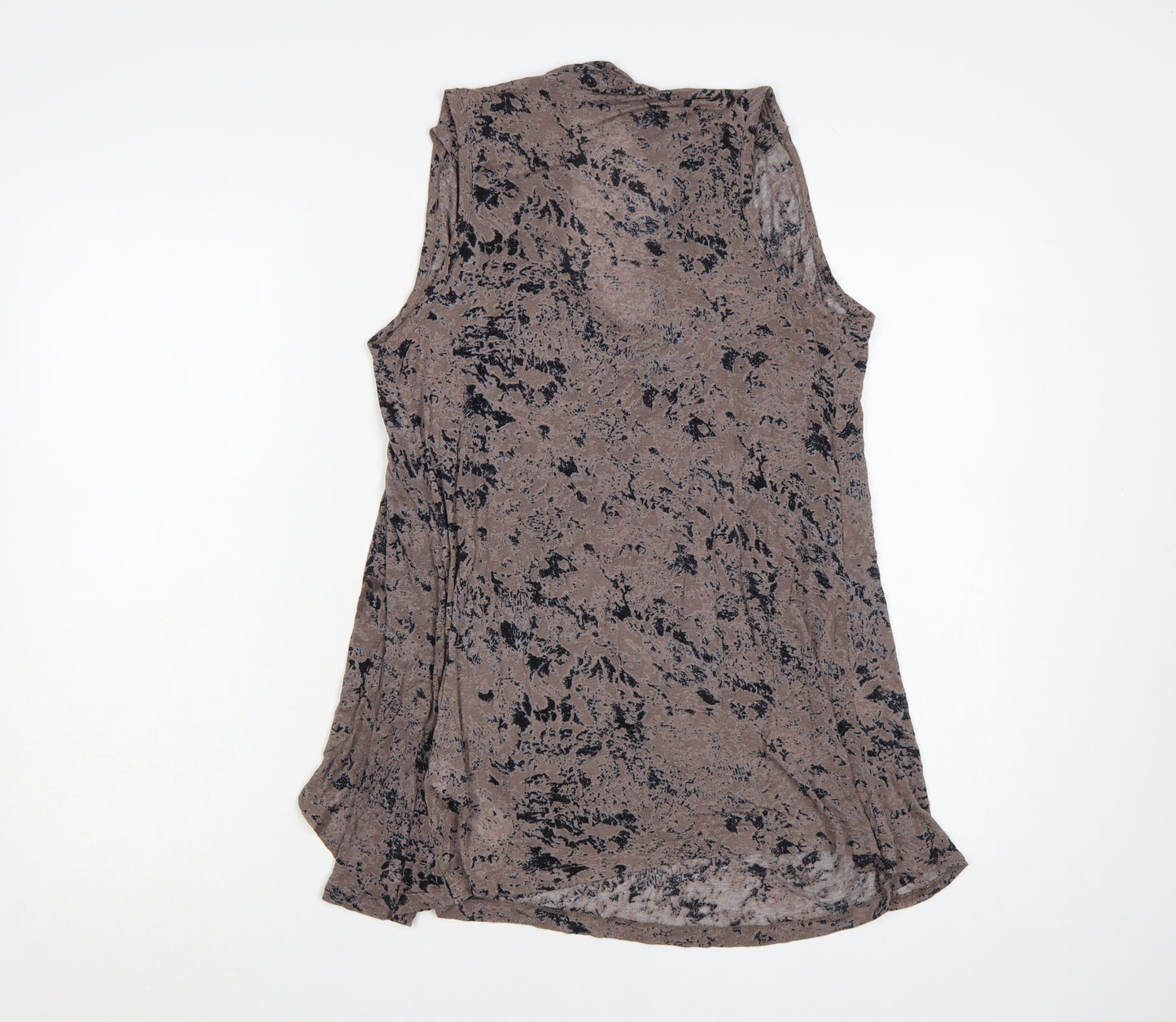 French Connection Women's Brown Sleeveless Wrap Blouse Size S