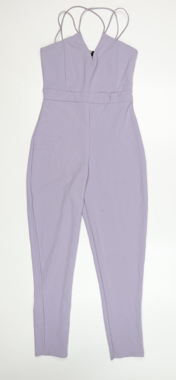 Girls On Film Women's Purple Strappy Slim Fit Jumpsuit Size 10