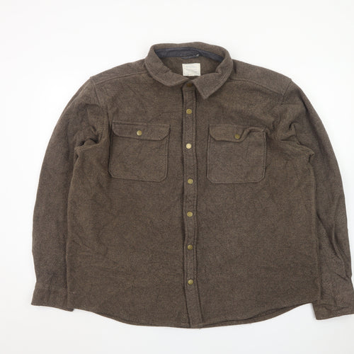 Mountain Warehouse Men’s Brown Wool Blend Shirt Jacket XL