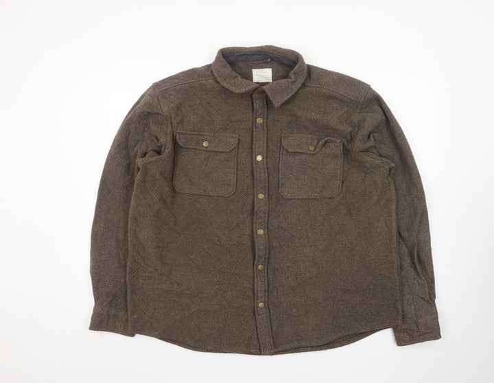 Mountain Warehouse Men’s Brown Wool Blend Shirt Jacket XL