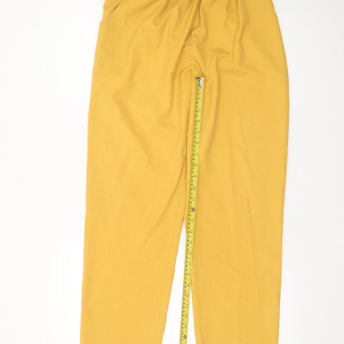 Rushcliffe Womens Mustard Yellow Elastic Waist Tapered Trousers Size 16