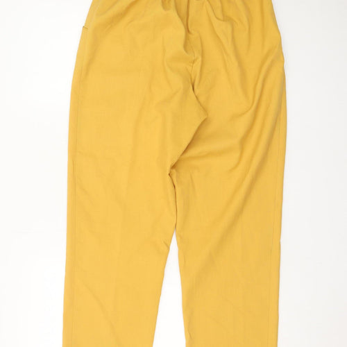Rushcliffe Womens Mustard Yellow Elastic Waist Tapered Trousers Size 16