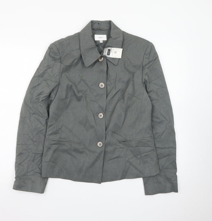 Next Women Grey Size 12 Single-Breasted Suit Jacket