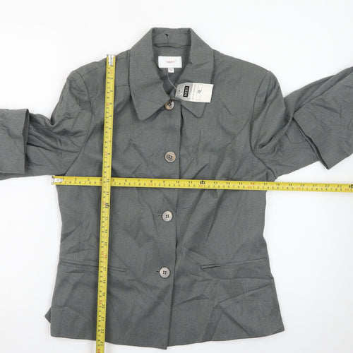Next Women Grey Size 12 Single-Breasted Suit Jacket