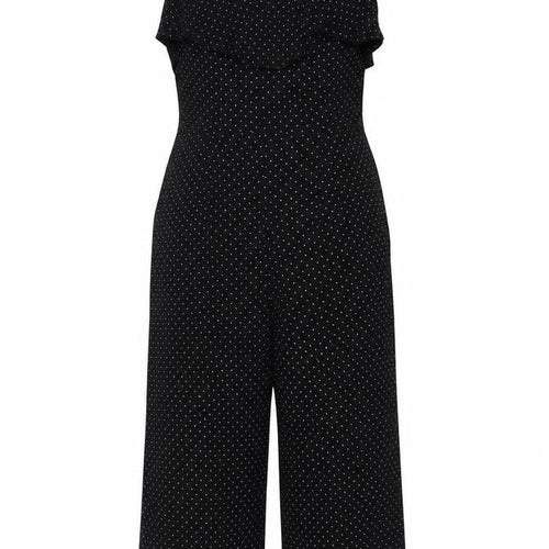 Oasis Women’s Black Polka Dot Ruffle Sleeveless Jumpsuit Size 8