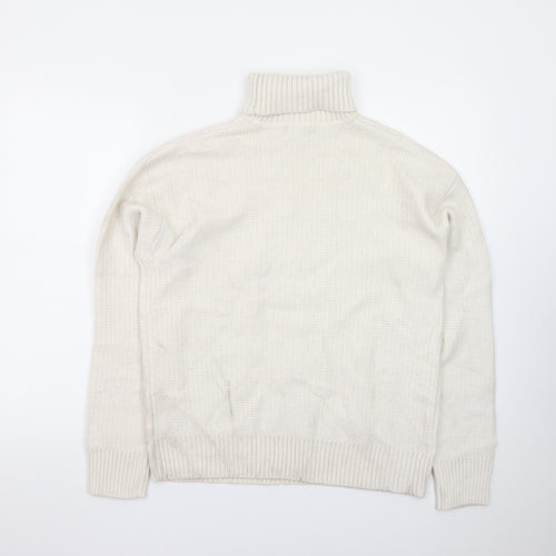 Marks and Spencer Men's Ivory Roll Neck Wool Jumper M