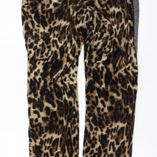 NÜ Denmark Women's Brown Animal Print Velour Jogger Trousers Size S