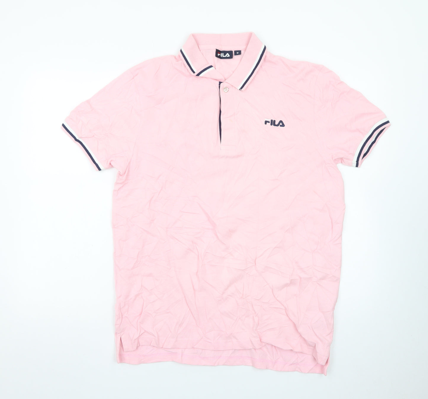 FILA Men's Pink Short Sleeve Cotton Polo Shirt Size M