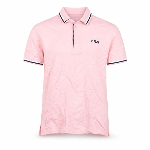 FILA Men's Pink Short Sleeve Cotton Polo Shirt Size M