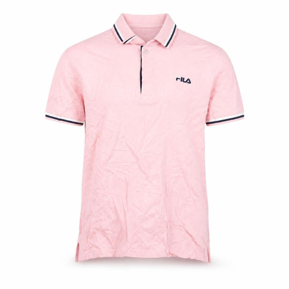 FILA Men's Pink Short Sleeve Cotton Polo Shirt Size M