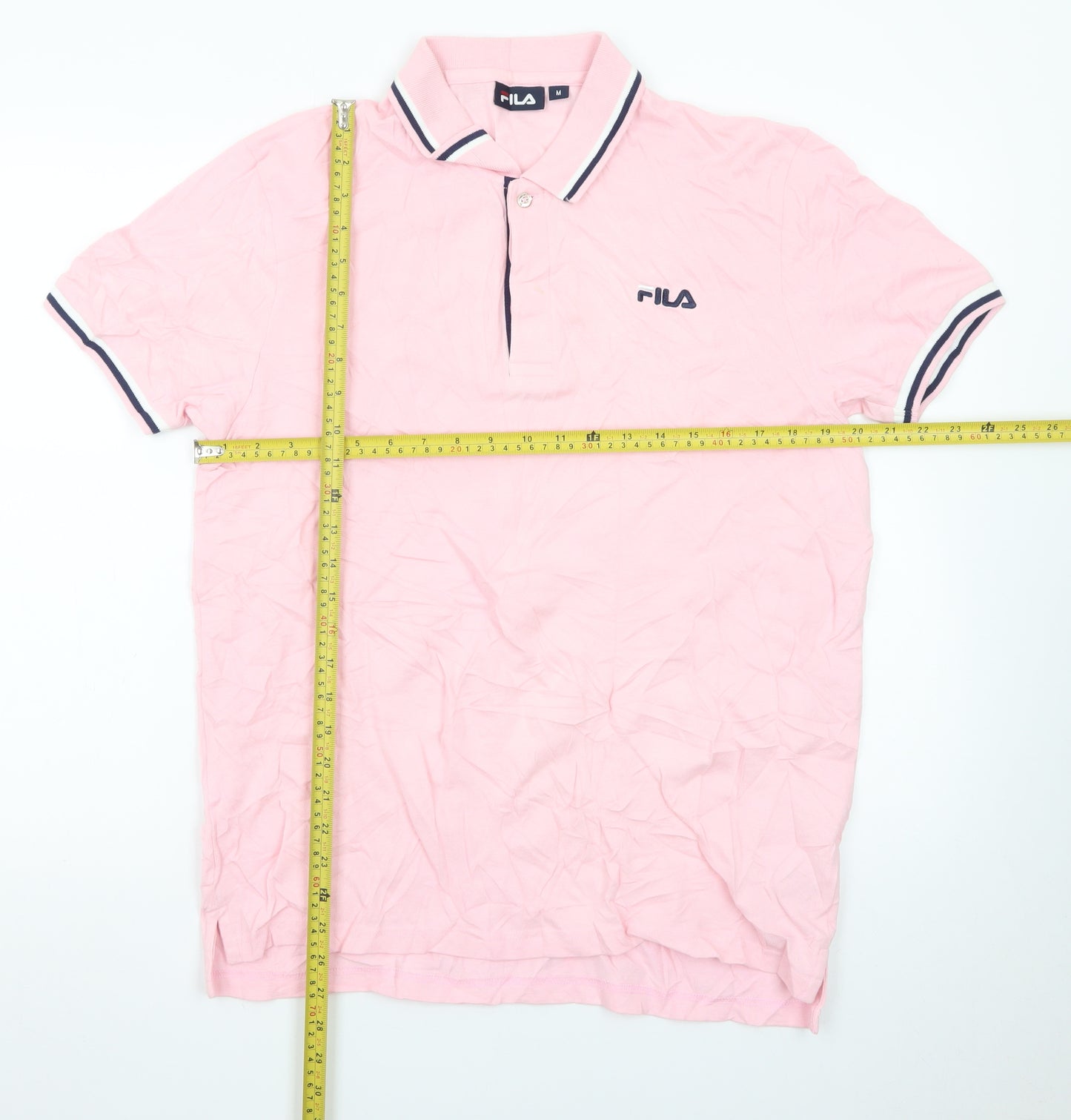 FILA Men's Pink Short Sleeve Cotton Polo Shirt Size M