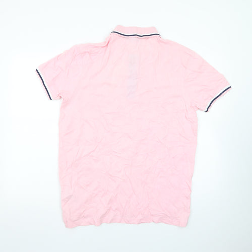 FILA Men's Pink Short Sleeve Cotton Polo Shirt Size M