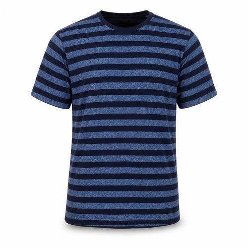 Common People Men's Blue Striped Cotton T-Shirt Size L