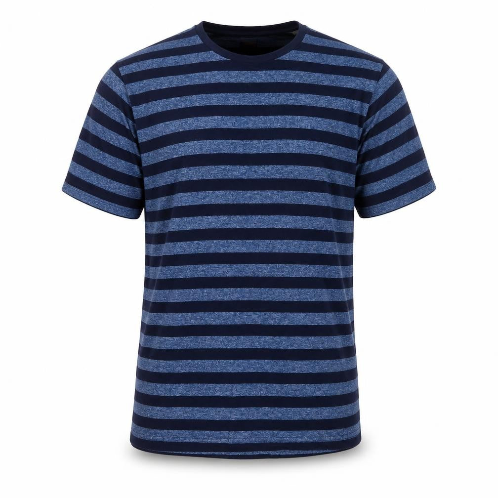 Common People Men's Blue Striped Cotton T-Shirt Size L