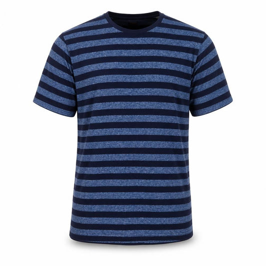 Common People Men's Blue Striped Cotton T-Shirt Size L