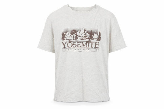 ASOS Design Men's Beige Yosemite Graphic Cotton Crew Neck T-Shirt L