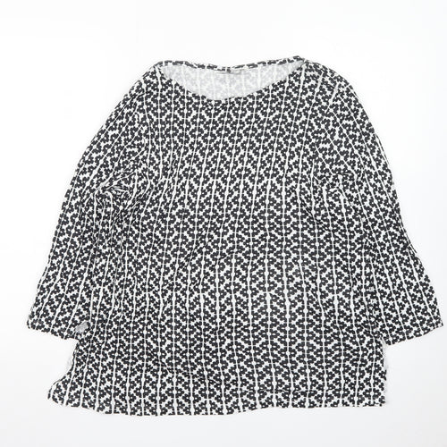 Marks and Spencer Womens Black Geometric Tunic Blouse Size 22