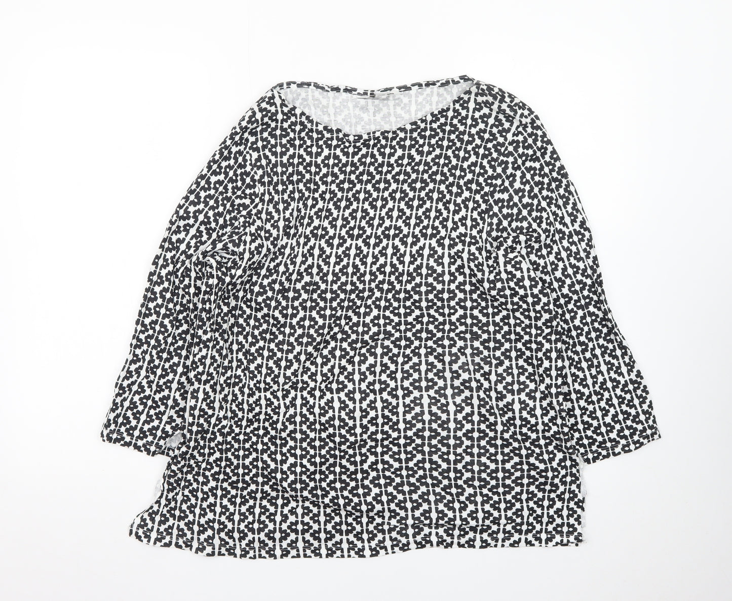 Marks and Spencer Womens Black Geometric Tunic Blouse Size 22