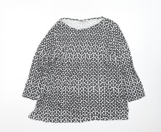 Marks and Spencer Womens Black Geometric Tunic Blouse Size 22