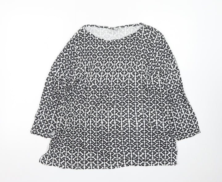 Marks and Spencer Womens Black Geometric Tunic Blouse Size 22