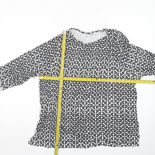 Marks and Spencer Womens Black Geometric Tunic Blouse Size 22