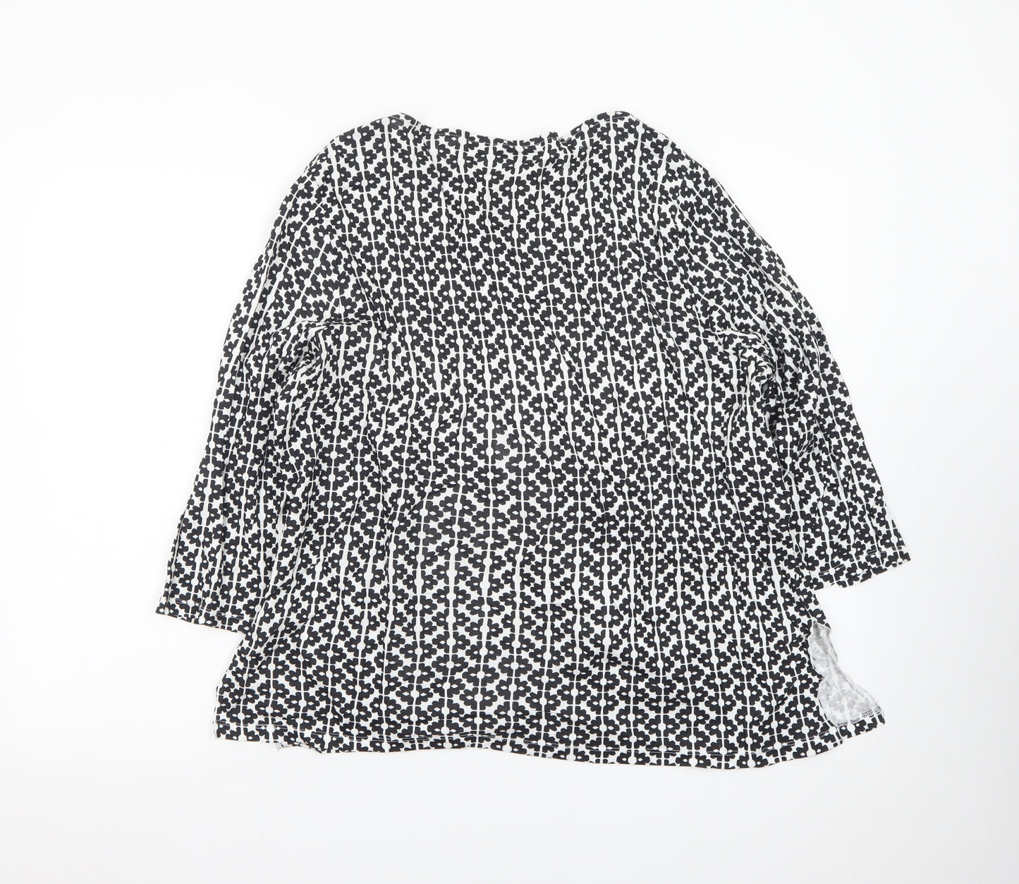 Marks and Spencer Womens Black Geometric Tunic Blouse Size 22
