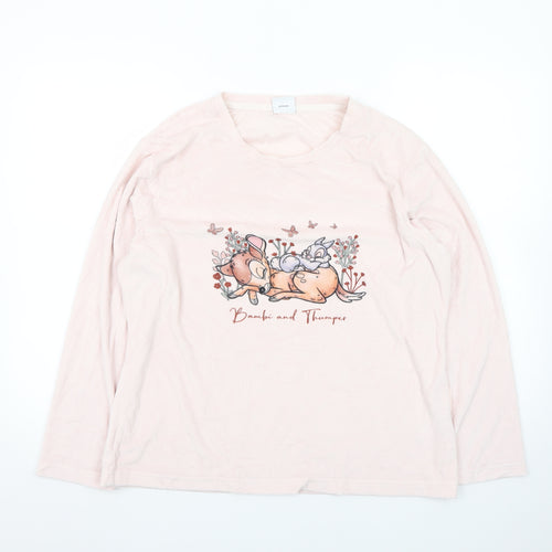 Disney Women Pink Bambi & Thumper Long Sleeve Nightshirt UK 12-14