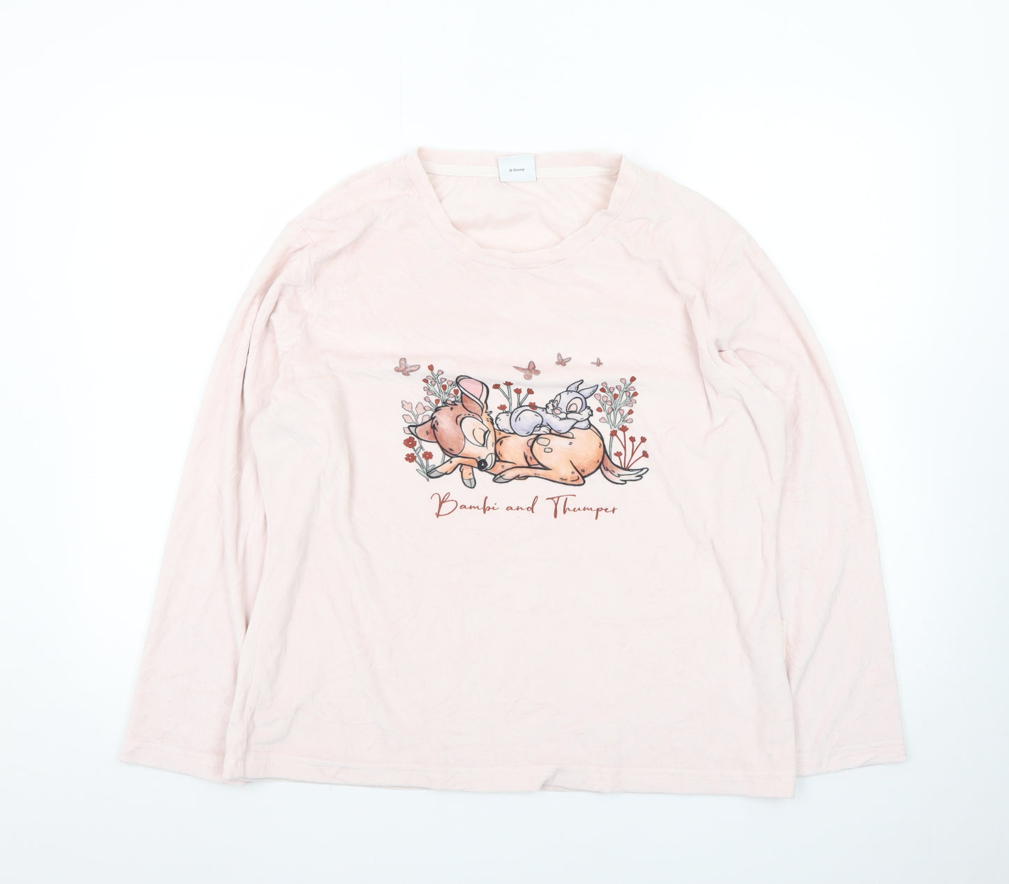 Disney Women Pink Bambi & Thumper Long Sleeve Nightshirt UK 12-14