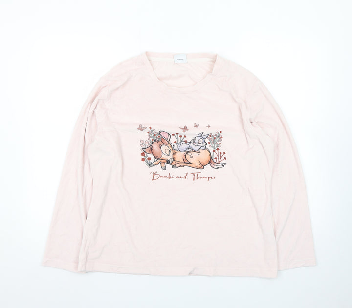 Disney Women Pink Bambi & Thumper Long Sleeve Nightshirt UK 12-14