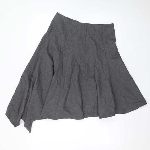 Topshop Women's Grey Asymmetric Midi Skirt Size 10