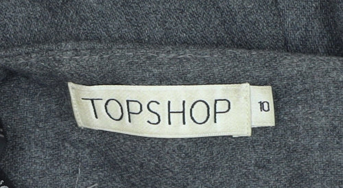 Topshop Women's Grey Asymmetric Midi Skirt Size 10