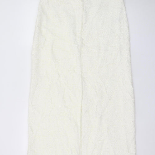 Marks and Spencer Women’s White Tweed High Rise Midi Skirt Size 14