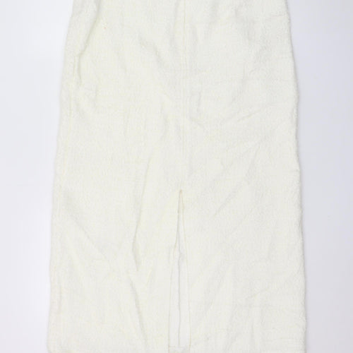 Marks and Spencer Women’s White Tweed High Rise Midi Skirt Size 14